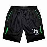 Men's Tampa Bay Rays Black Green Stripe MLB Shorts